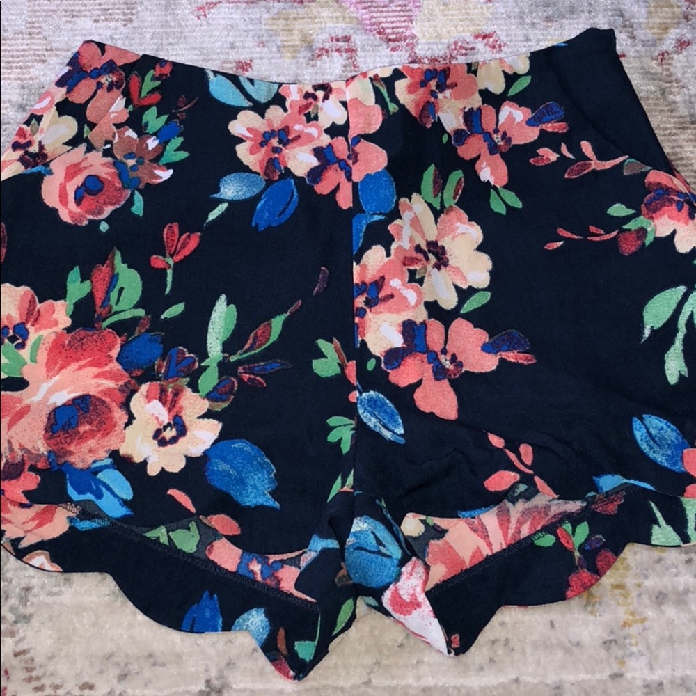 Scalloped High Waisted Shorts